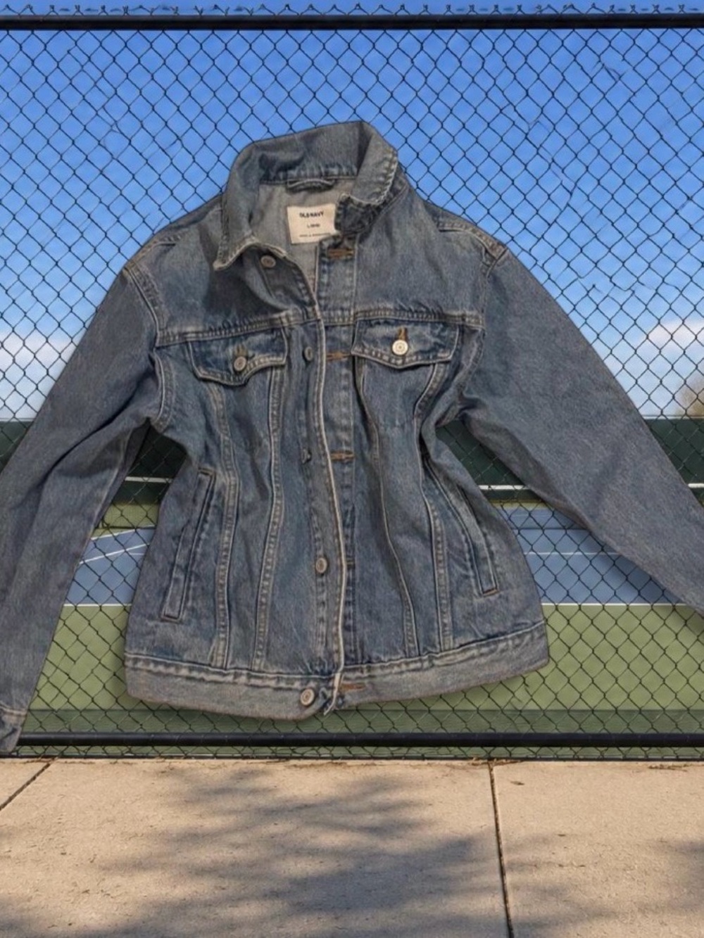 Old Navy Women's Washed Blue Denim Jacket
